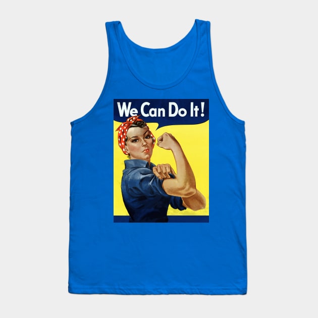 Comic Book Style Restored Rosie The Riveter WWII Print Tank Top by vintageposterco